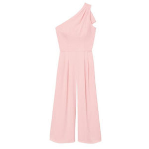 Gal Meets Glam Carmen One-Shoulder Jumpsuit Pink
